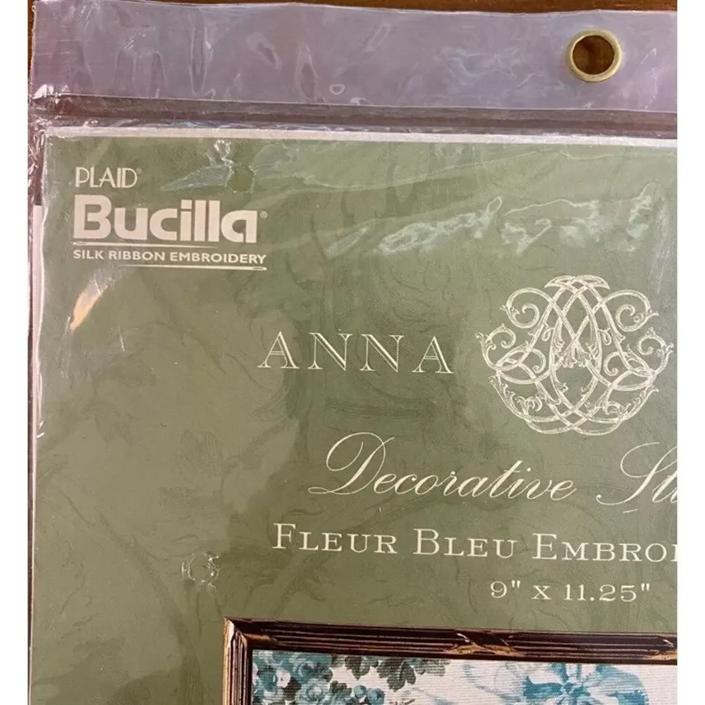 Vintage Bucilla Anna Griffin Silk Ribbon‎ Fleur Bleu Embroidery Kit 43356 NEW